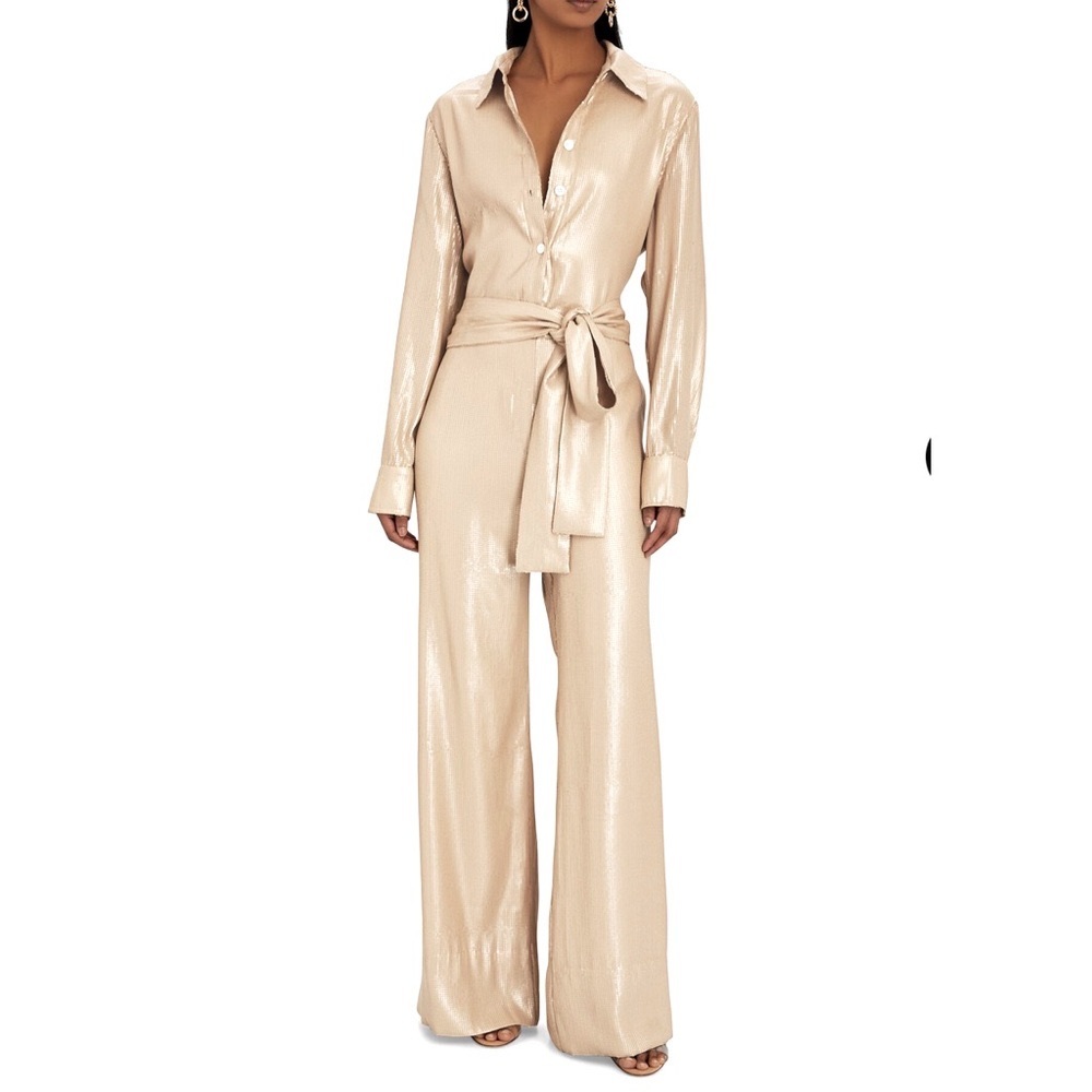 STAUD
JONI SEQUIN JUMPSUIT
METALLIC BUFF (S)